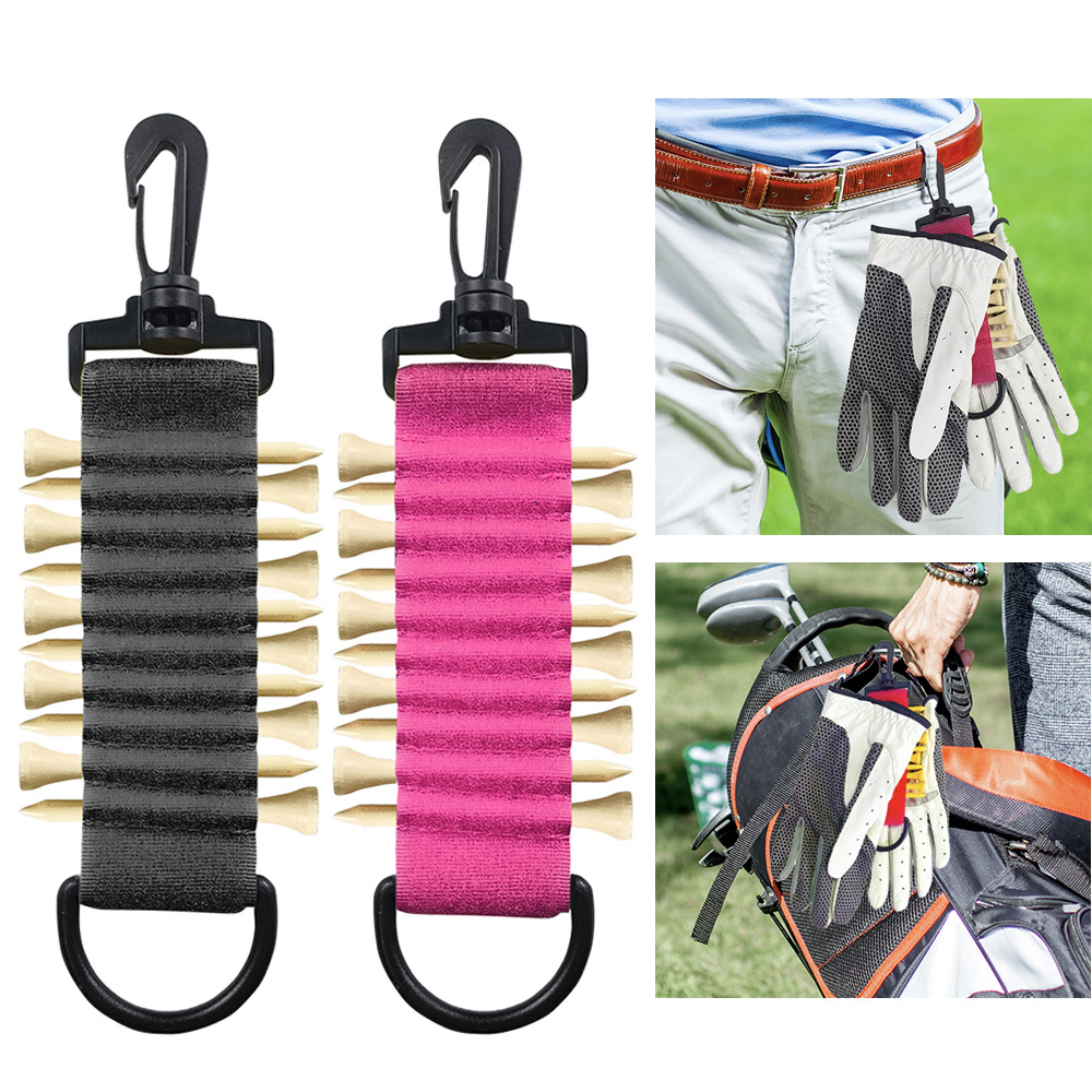 Golf Glove Cadet - ที่แขวนถุงมือกอล์ฟแบบตะขอและห่วงรุ่นใหม่ พร้อมคลิปหนีบไม้กอล์ฟแบบสองด้าน มาพร้อมกับไม้กอล์ฟ 10 ชิ้น อุปกรณ์เสริมสำหรับสนามกอล์ฟแบบพกพา