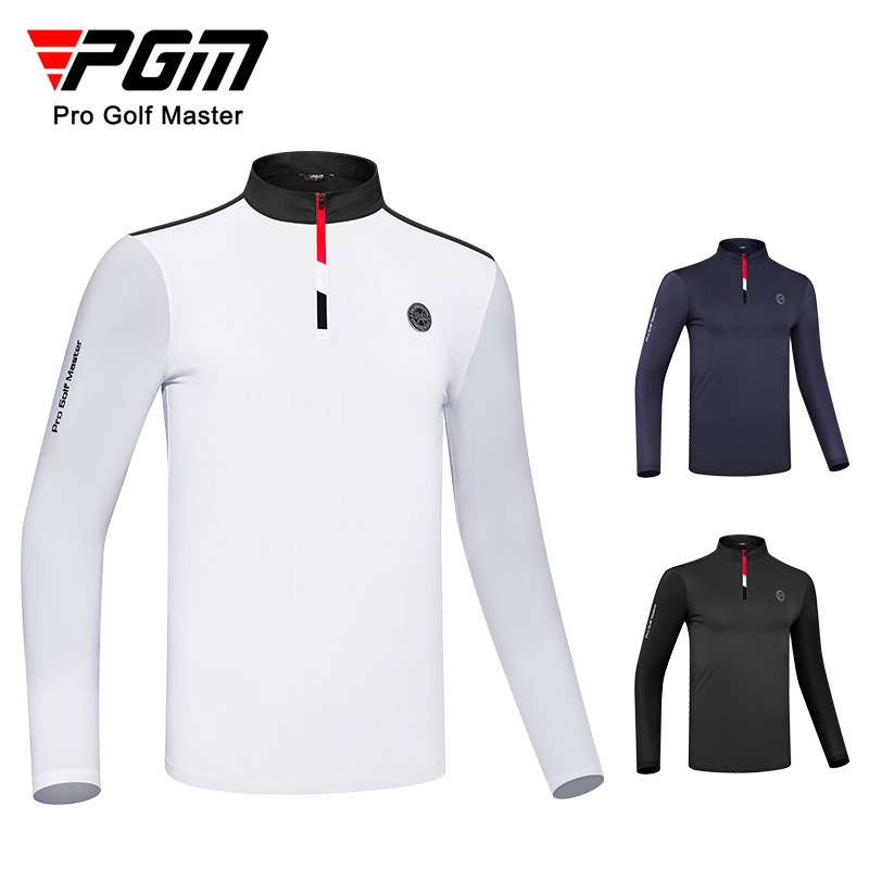 Golf Equipment Cheap - PGM ชุดเล่นกอล์ฟสำหรับผู้ชาย, เสื้อกีฬากันแดดผ้าไอซ์ซิลค์ใส่ในฤดูร้อนเสื้อผู้ชายเสื้อยืดแขนยาว YF589ใส่เล่นกอล์ฟชุดกีฬา