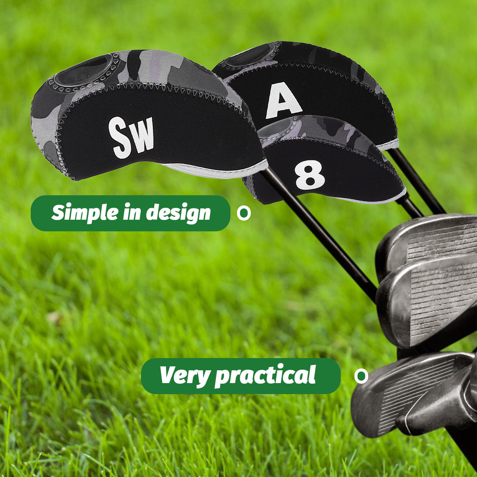 Putter Mallet Blade - ปลอกคลุมหัวไม้กอล์ฟแบบนีโอพรีน 10 ชิ้น น้ำหนักเบา พกพาสะดวก กันน้ำ