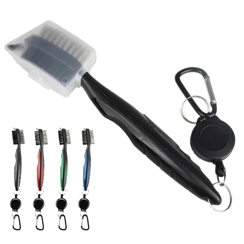 Golf Equipment Cheap - แปรงทำความสะอาดร่องไม้กอล์ฟ 1/2/3 ชิ้น แบบยืดหดได้ ขนแปรงไนลอนสองด้าน พร้อมห่วงอลูมิเนียมสำหรับแขวน
